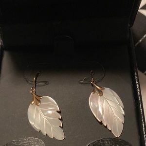 Pearlescent leaf earrings